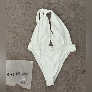 NEW White One Shoulder One-Piece Swimsuit